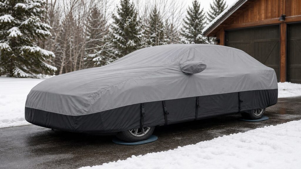 outdoor car covers shopping setup for seasonal vehicle storage with practical vehicle-focused details