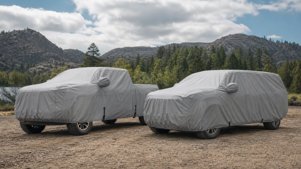 outdoor car covers shopping setup for truck and suv utility builds with practical vehicle-focused details