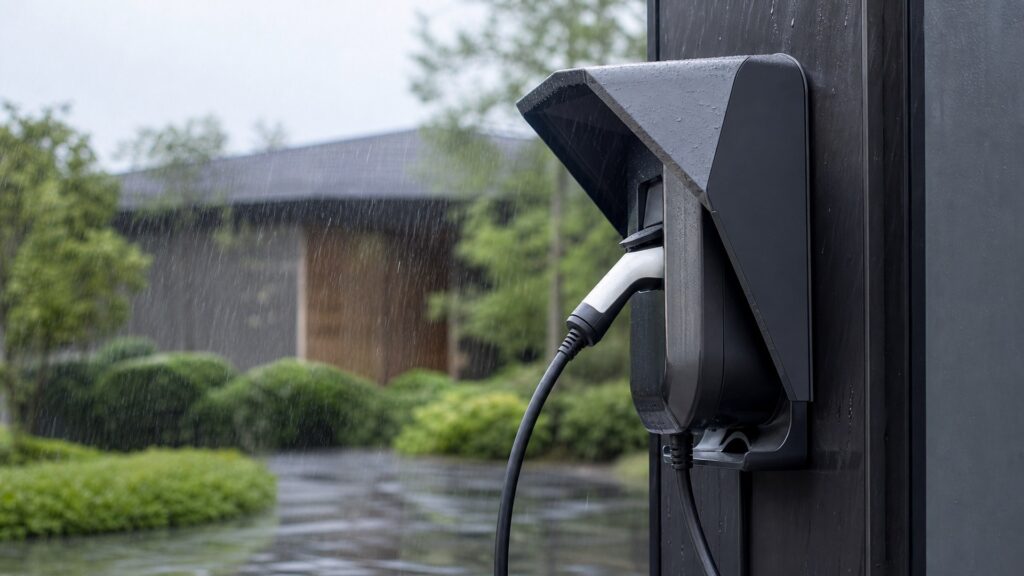 outdoor charging covers shopping setup for charging cable management with practical vehicle-focused details
