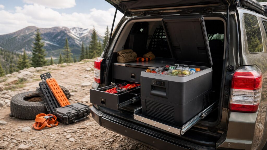 overlanding fridges shopping setup for trail recovery planning with practical vehicle-focused details