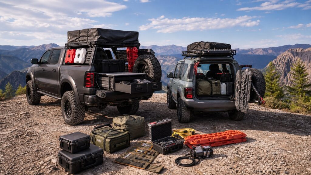 overlanding gear shopping setup for jeep and truck builds with practical vehicle-focused details