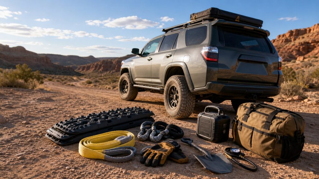 overlanding gear shopping setup for trail recovery planning with practical vehicle-focused details
