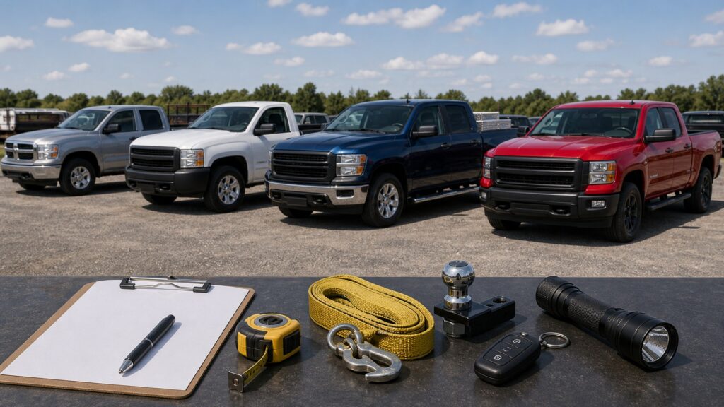 pickup trucks shopping setup for overall selection with practical vehicle-focused details