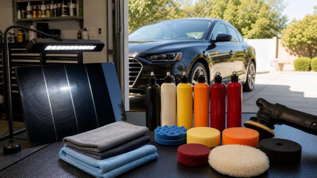 polishing compounds shopping setup for weekend wash routines with practical vehicle-focused details