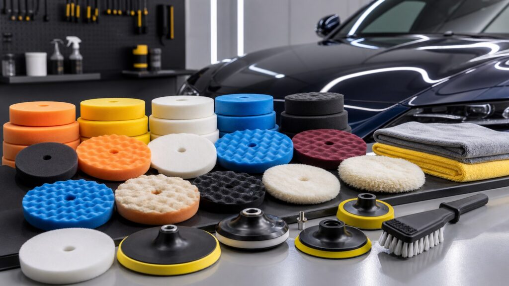 polishing pads shopping setup for paint and finish care with practical vehicle-focused details
