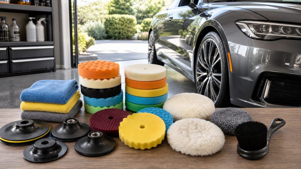 polishing pads shopping setup for weekend wash routines with practical vehicle-focused details