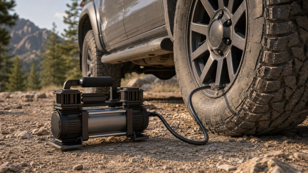 portable air compressors shopping setup for truck and suv setups with practical vehicle-focused details