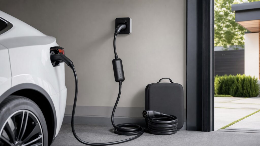 portable ev chargers shopping setup for home charging setup with practical vehicle-focused details