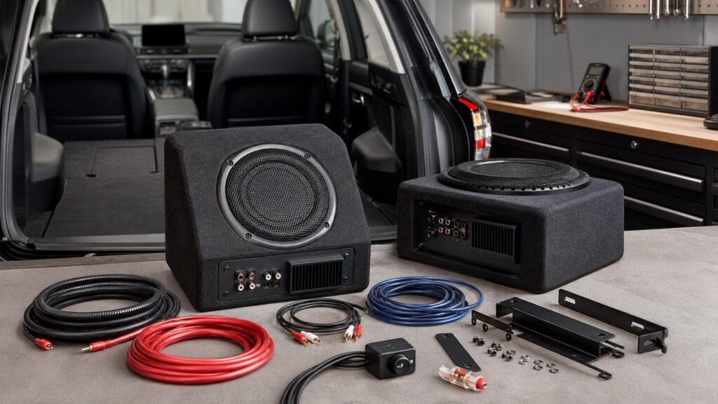 powered subwoofer systems shopping setup for vehicle compatibility checks with practical vehicle-focused details