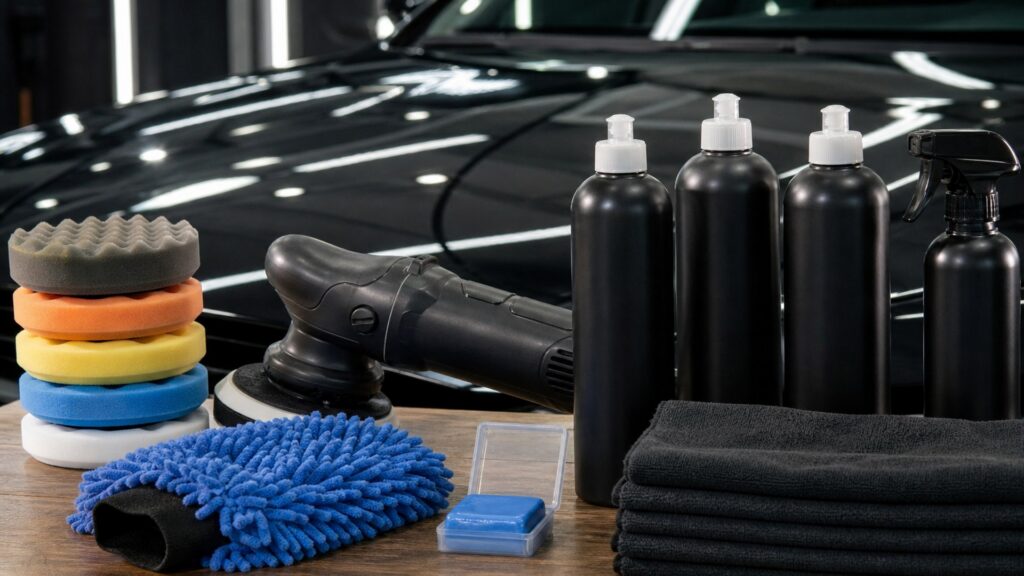 professional detailing kits shopping setup for paint and finish care with practical vehicle-focused details