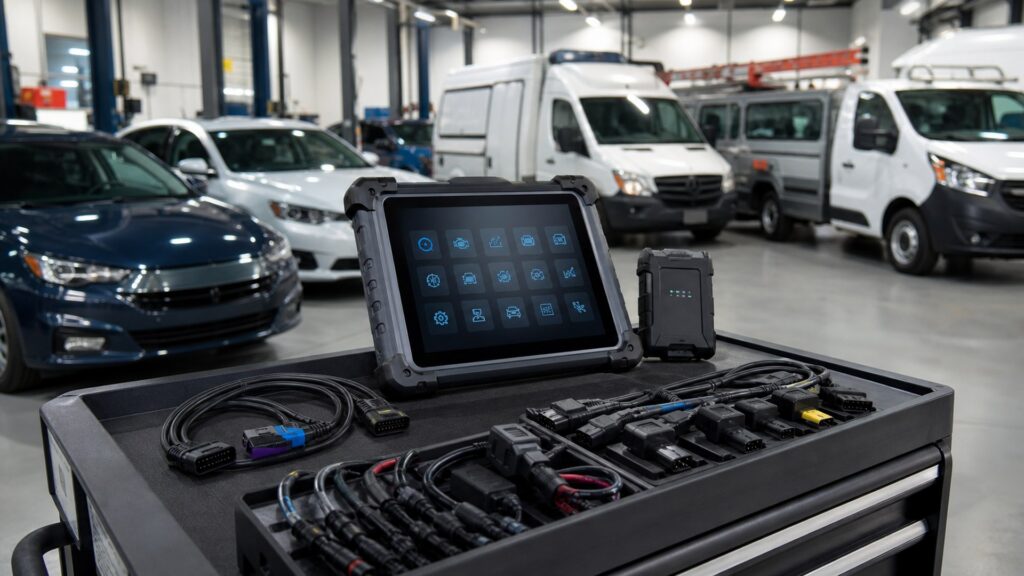 professional obd2 scanners shopping setup for fleet and commuter vehicles with practical vehicle-focused details