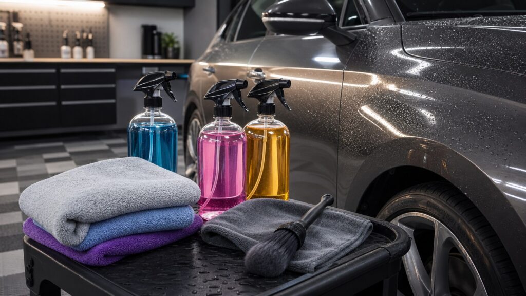 quick detailer sprays shopping setup for maintenance wash supplies with practical vehicle-focused details