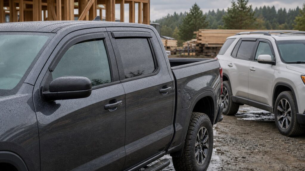 rain guards shopping setup for truck and suv utility builds with practical vehicle-focused details
