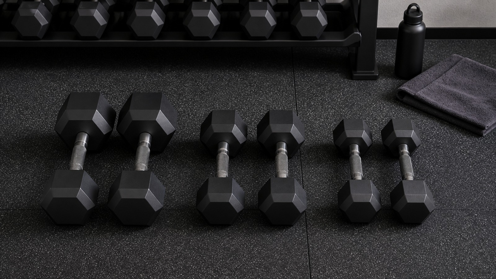 Rubber Hex Dumbbells