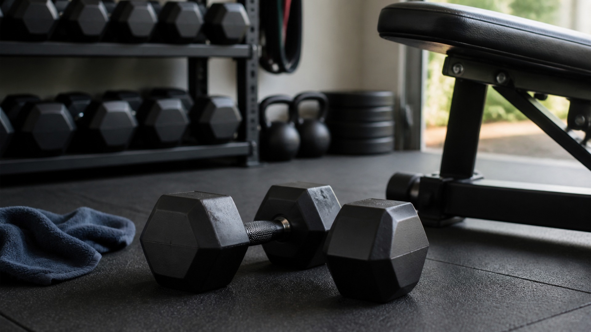 Rubber Hex Dumbbells