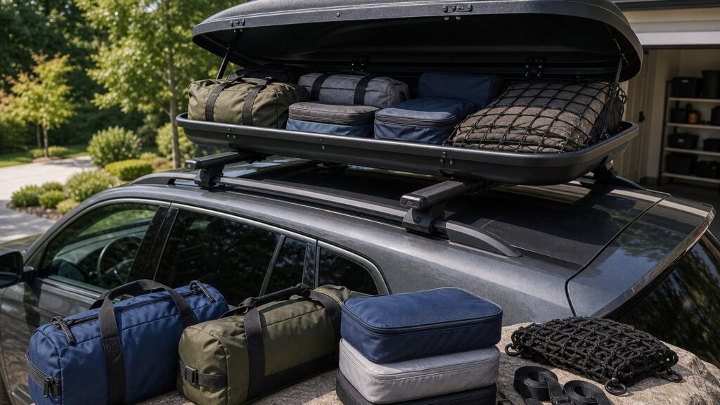roof cargo systems shopping setup for cargo and storage expansion with practical vehicle-focused details