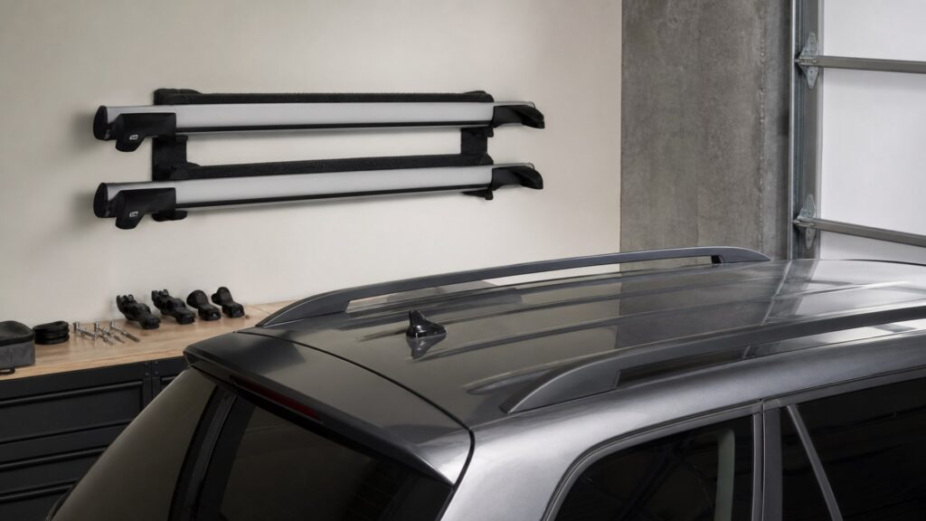 roof rack cross bars shopping setup for seasonal vehicle storage with practical vehicle-focused details