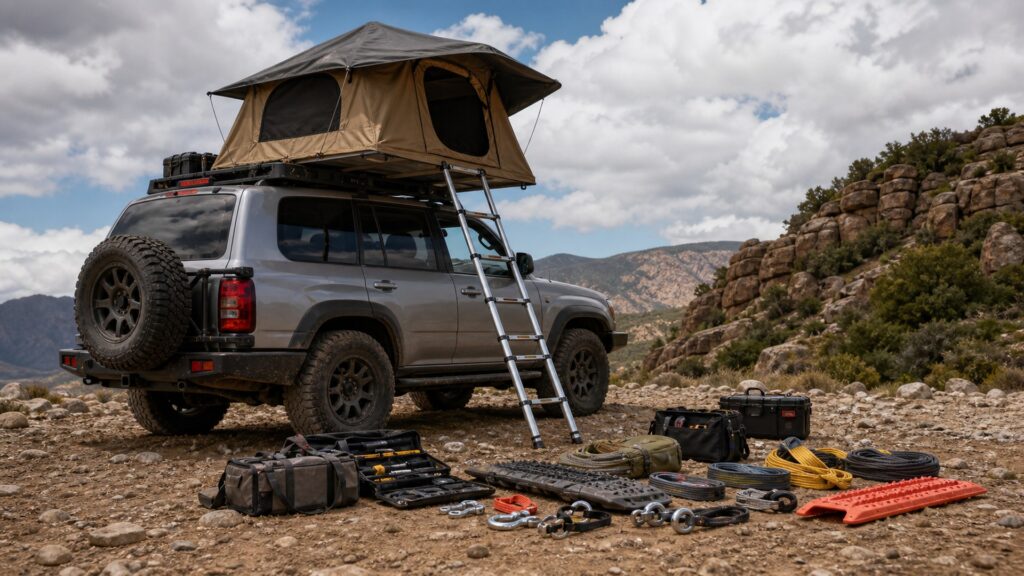 roof top tents shopping setup for trail recovery planning with practical vehicle-focused details