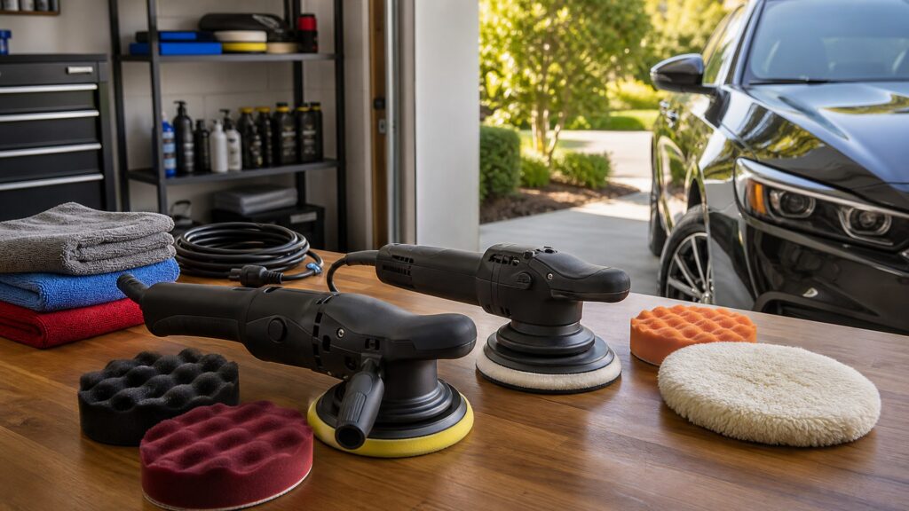 rotary polishers shopping setup for weekend wash routines with practical vehicle-focused details