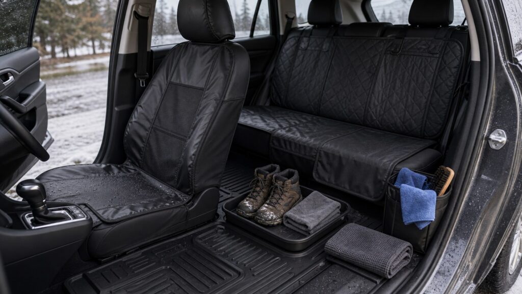 seat protection shopping setup for all-weather interior use with practical vehicle-focused details