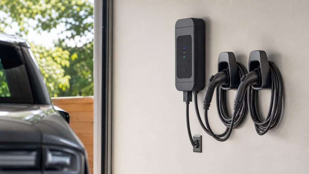 smart charging controllers shopping setup for charging cable management with practical vehicle-focused details