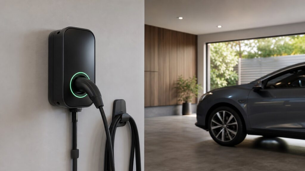 smart ev chargers shopping setup for home charging setup with practical vehicle-focused details