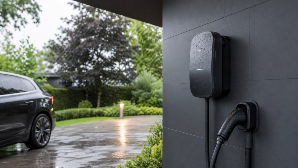 smart ev chargers shopping setup for outdoor charging installations with practical vehicle-focused details