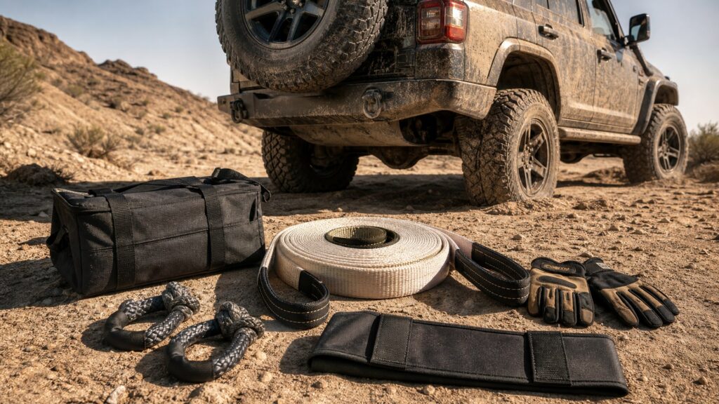 snatch straps shopping setup for recovery equipment durability needs with practical vehicle-focused details