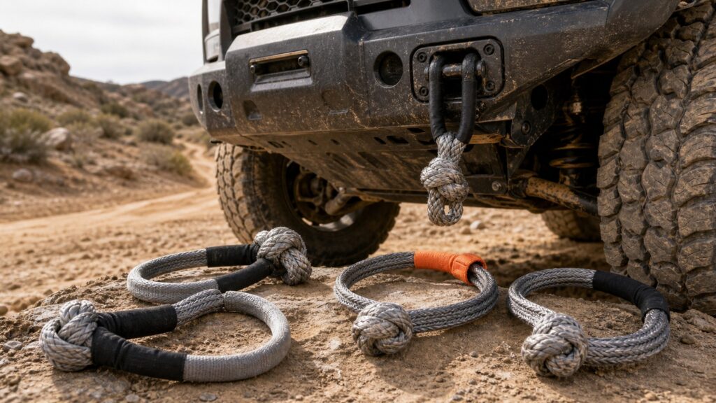 soft shackles shopping setup for recovery equipment durability needs with practical vehicle-focused details