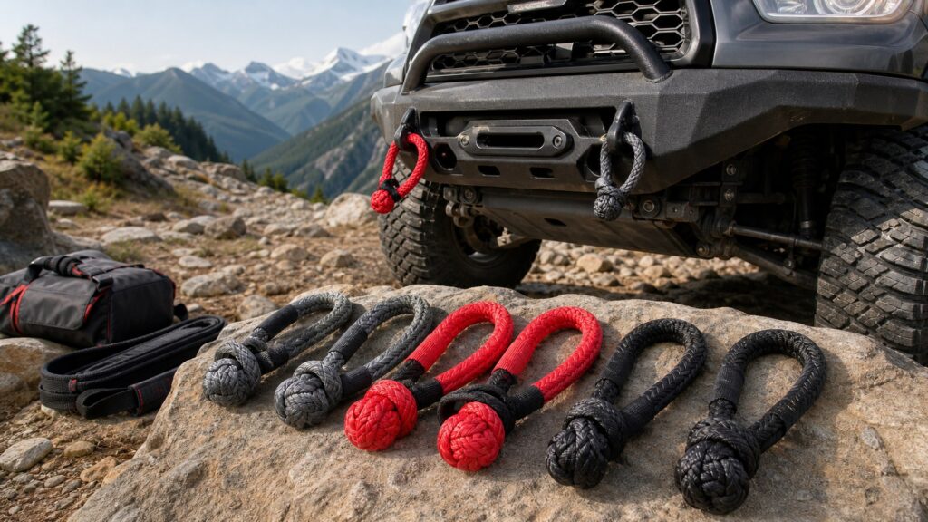 soft shackles shopping setup for trail recovery planning with practical vehicle-focused details