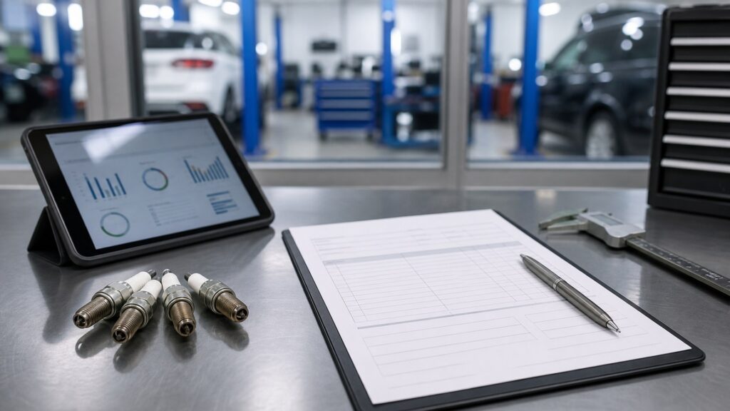 spark plugs shopping setup for repair shop estimate reviews with practical vehicle-focused details