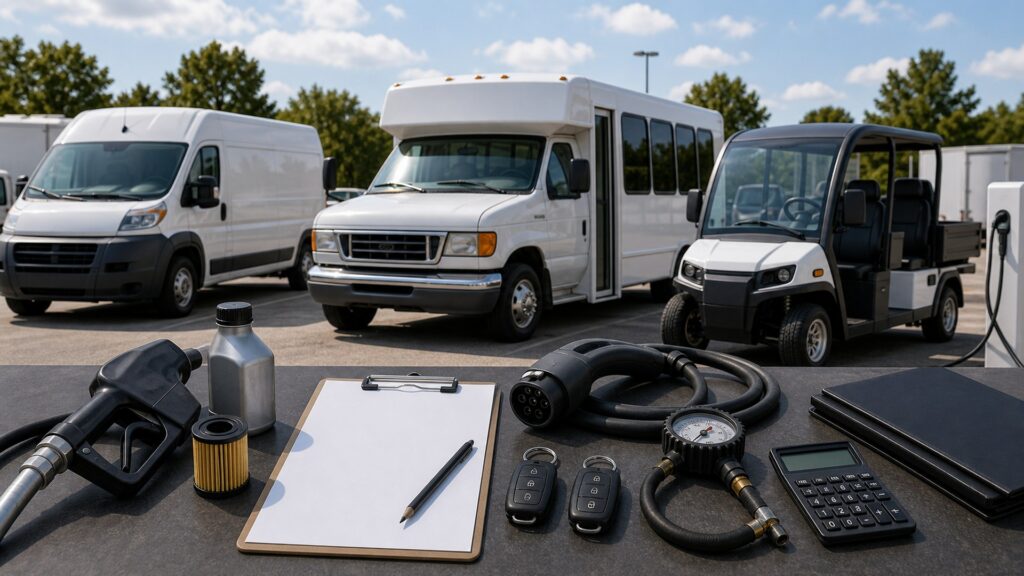 specialty vehicles shopping setup for fuel, charging, and operating costs with practical vehicle-focused details