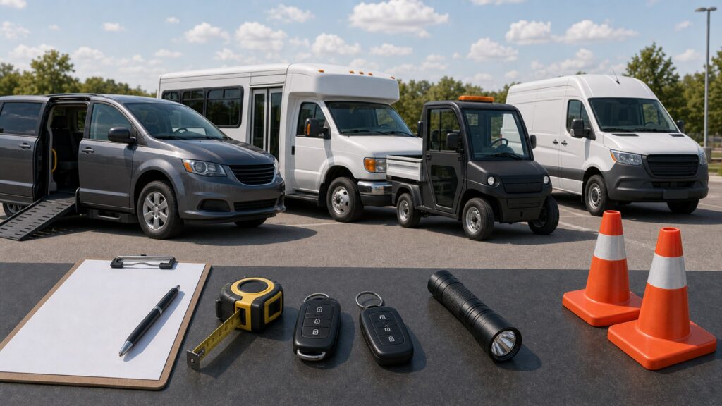 specialty vehicles shopping setup for overall selection with practical vehicle-focused details