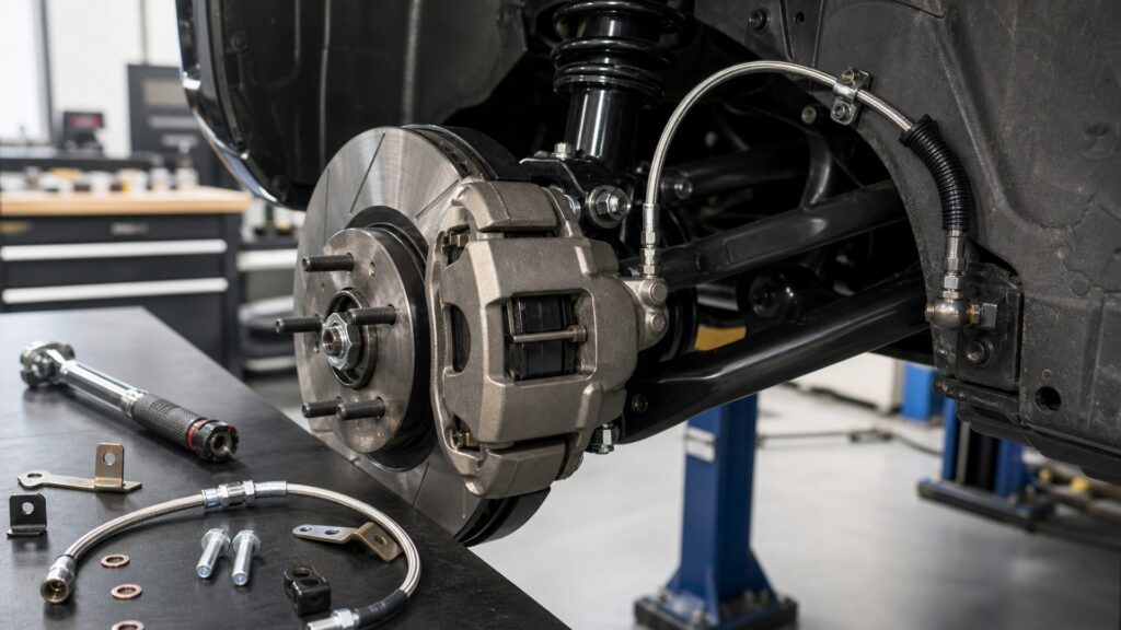 steel brake lines shopping setup for installation complexity with practical vehicle-focused details