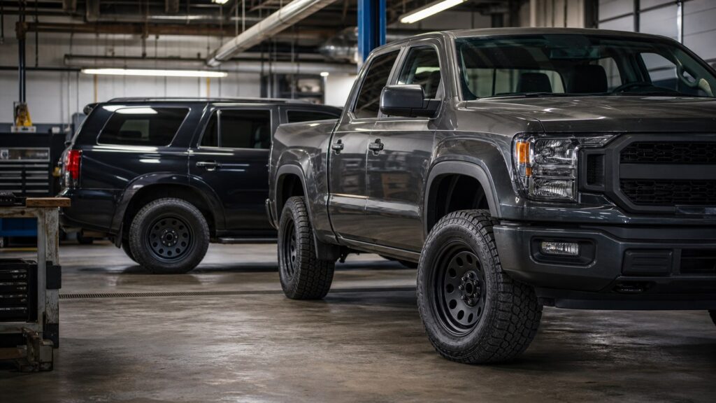 steel wheels shopping setup for truck and suv setups with practical vehicle-focused details