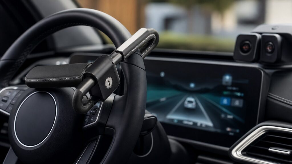 steering wheel locks shopping setup for driver assistance setups with practical vehicle-focused details
