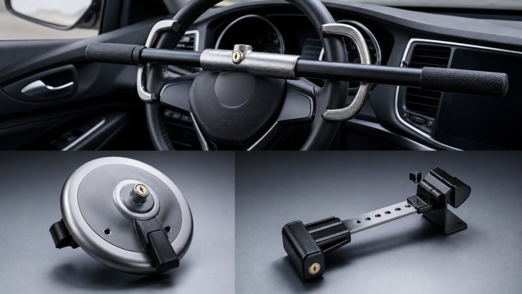 steering wheel locks shopping setup for overall selection with practical vehicle-focused details