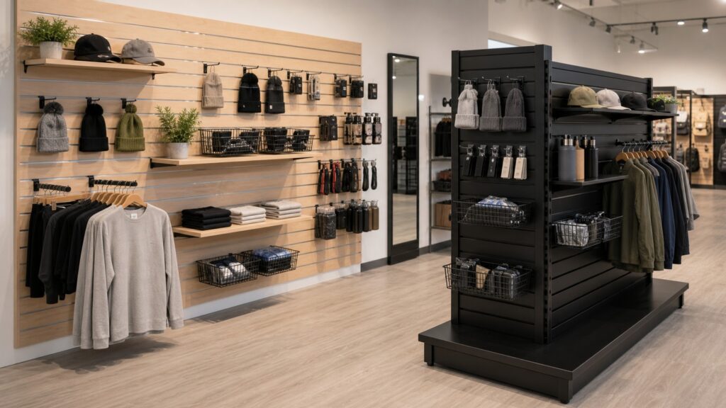 Store Supply Warehouse Slatwall Panels vs Only Hangers Slatwall Gondola Display business comparison image