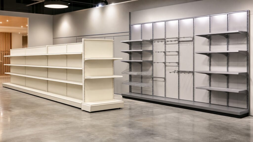 Streater Gondola Shelving vs Uniweb Wall Display System business comparison image