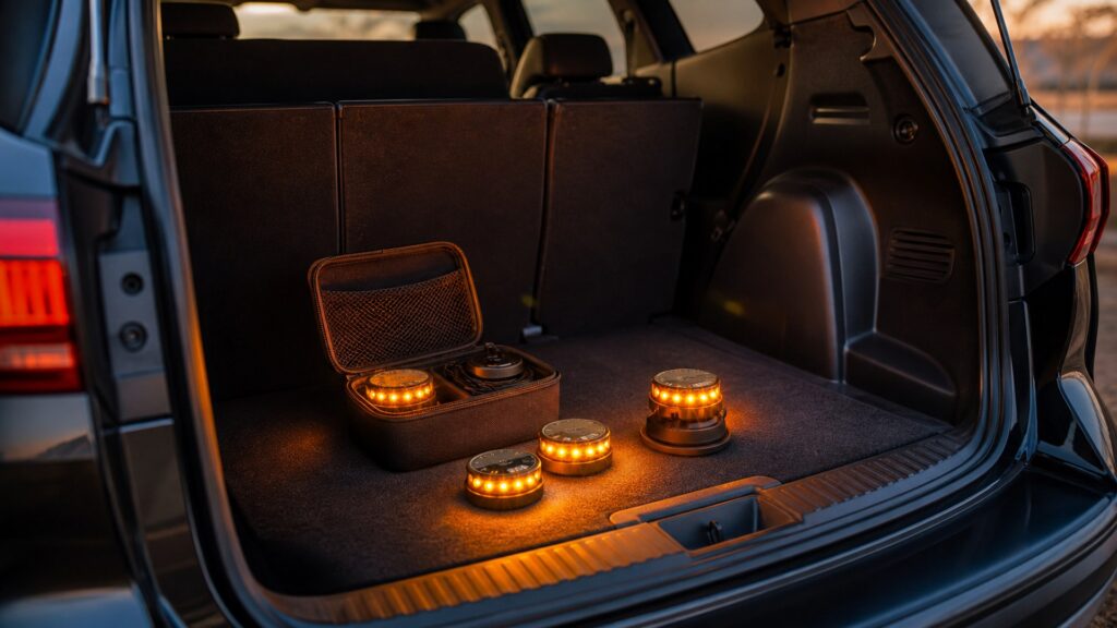 strobe warning lights shopping setup for family vehicle safety with practical vehicle-focused details
