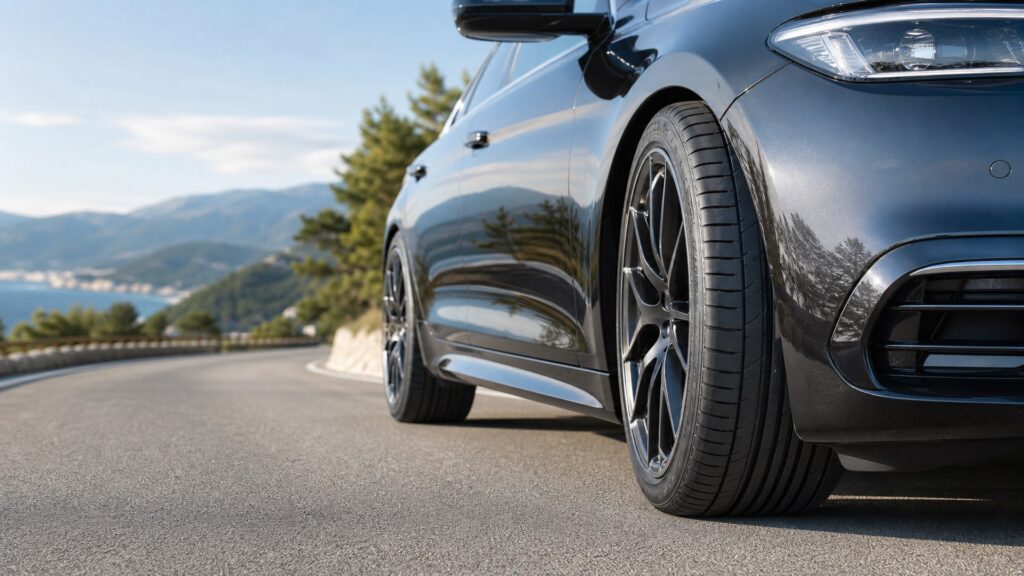 summer performance tires shopping setup for road noise and ride comfort with practical vehicle-focused details