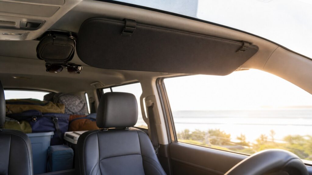 sun visor extensions shopping setup for cargo and storage expansion with practical vehicle-focused details