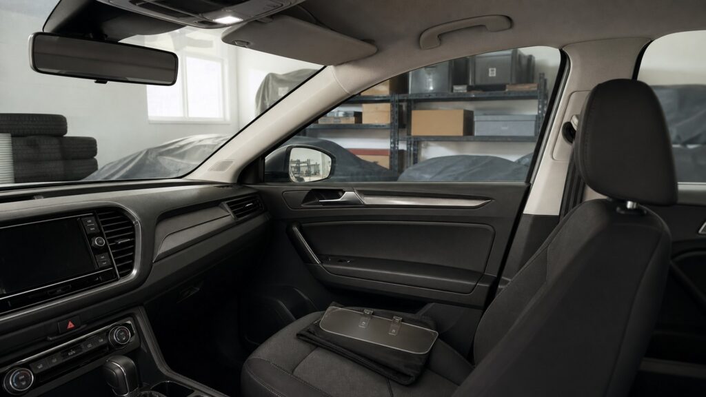 sun visor extensions shopping setup for seasonal vehicle storage with practical vehicle-focused details