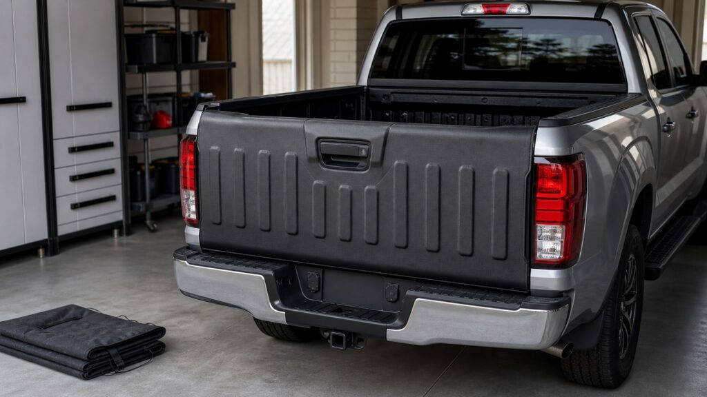 tailgate protectors shopping setup for seasonal vehicle storage with practical vehicle-focused details