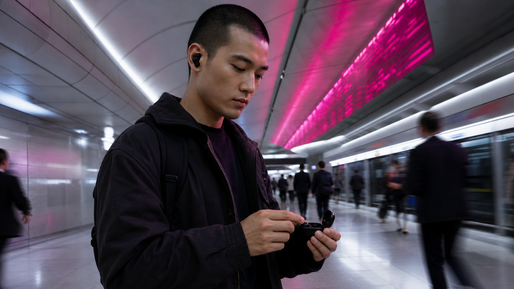 True wireless earbuds in a premium setup