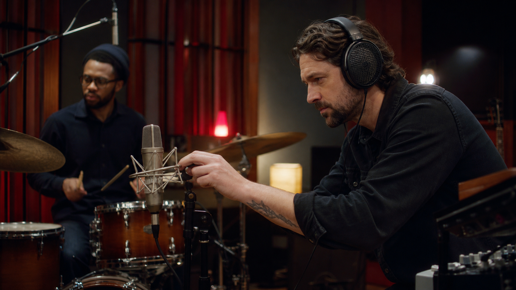 Studio headphones used for professional monitoring