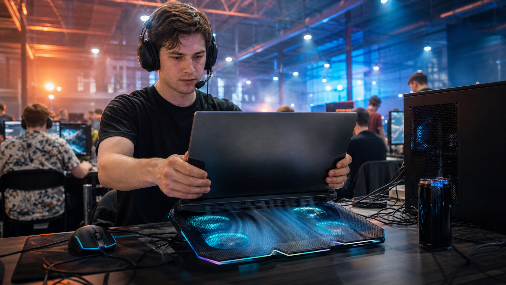 Laptop cooling pad with airflow fans
