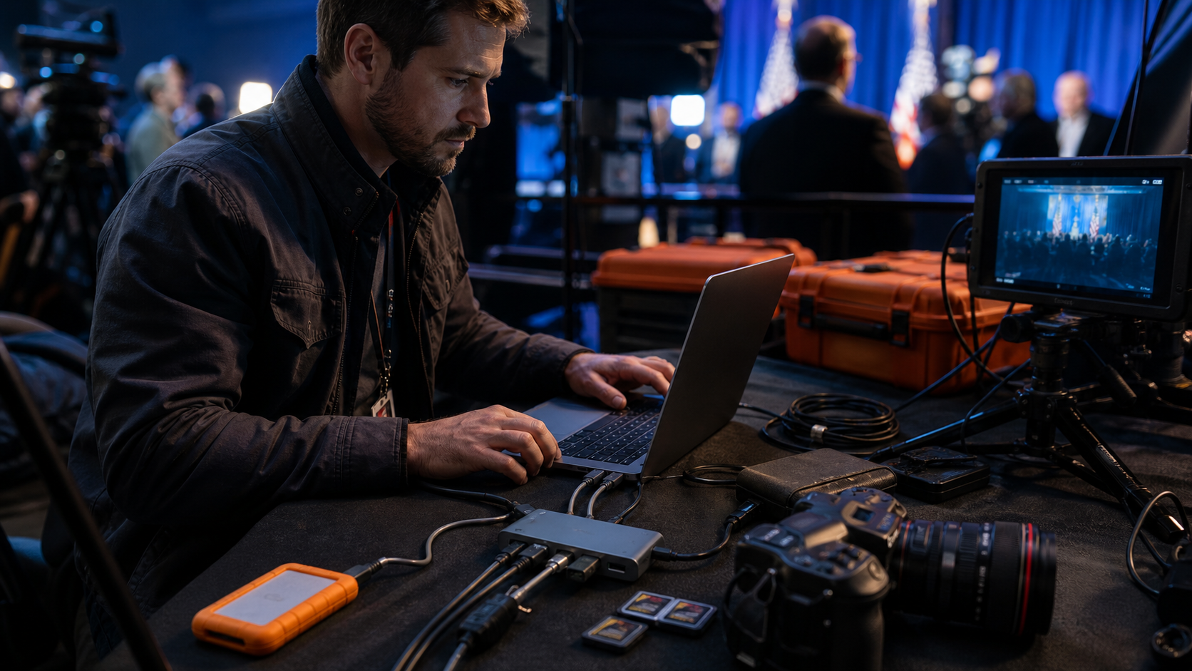 USB-C hub with multiple ports for laptop