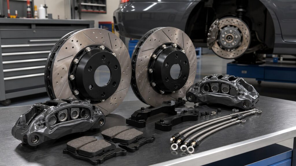 track brake kits shopping setup for overall selection with practical vehicle-focused details