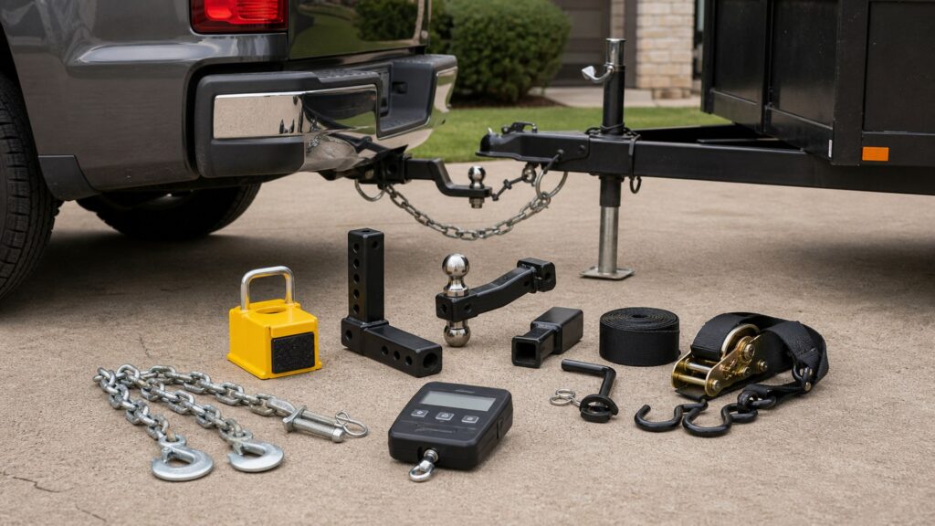 trailer accessories shopping setup for tow rating compatibility with practical vehicle-focused details